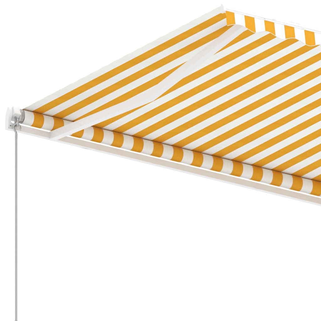 Freestanding Manual Retractable Awning 400x300 cm Yellow/White- Window & Door Awnings - HomeShopIreland - Home Shop Ireland - Window & Door Awnings - Freestanding Manual Retractable Awning 400x300 cm Yellow/White