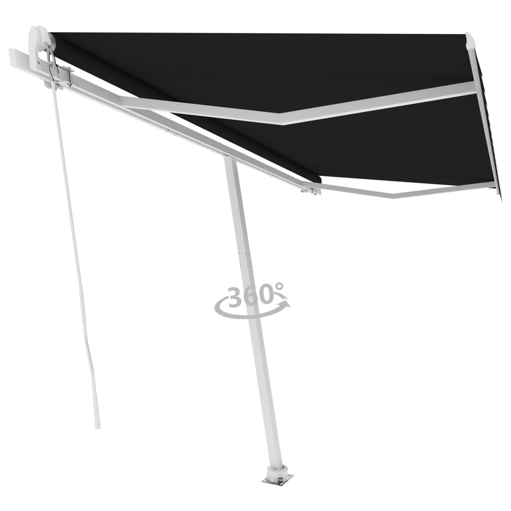 Freestanding Manual Retractable Awning 400x350 cm Anthracite- Window & Door Awnings - HomeShopIreland - Home Shop Ireland - Window & Door Awnings - Freestanding Manual Retractable Awning 400x350 cm Anthracite