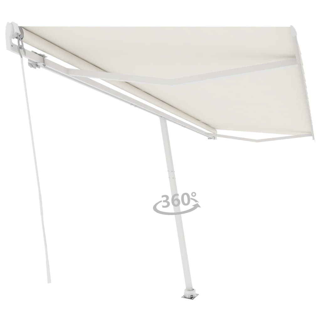 Freestanding Manual Retractable Awning 500x350 cm Cream- Window & Door Awnings - HomeShopIreland - Home Shop Ireland - Window & Door Awnings - Freestanding Manual Retractable Awning 500x350 cm Cream