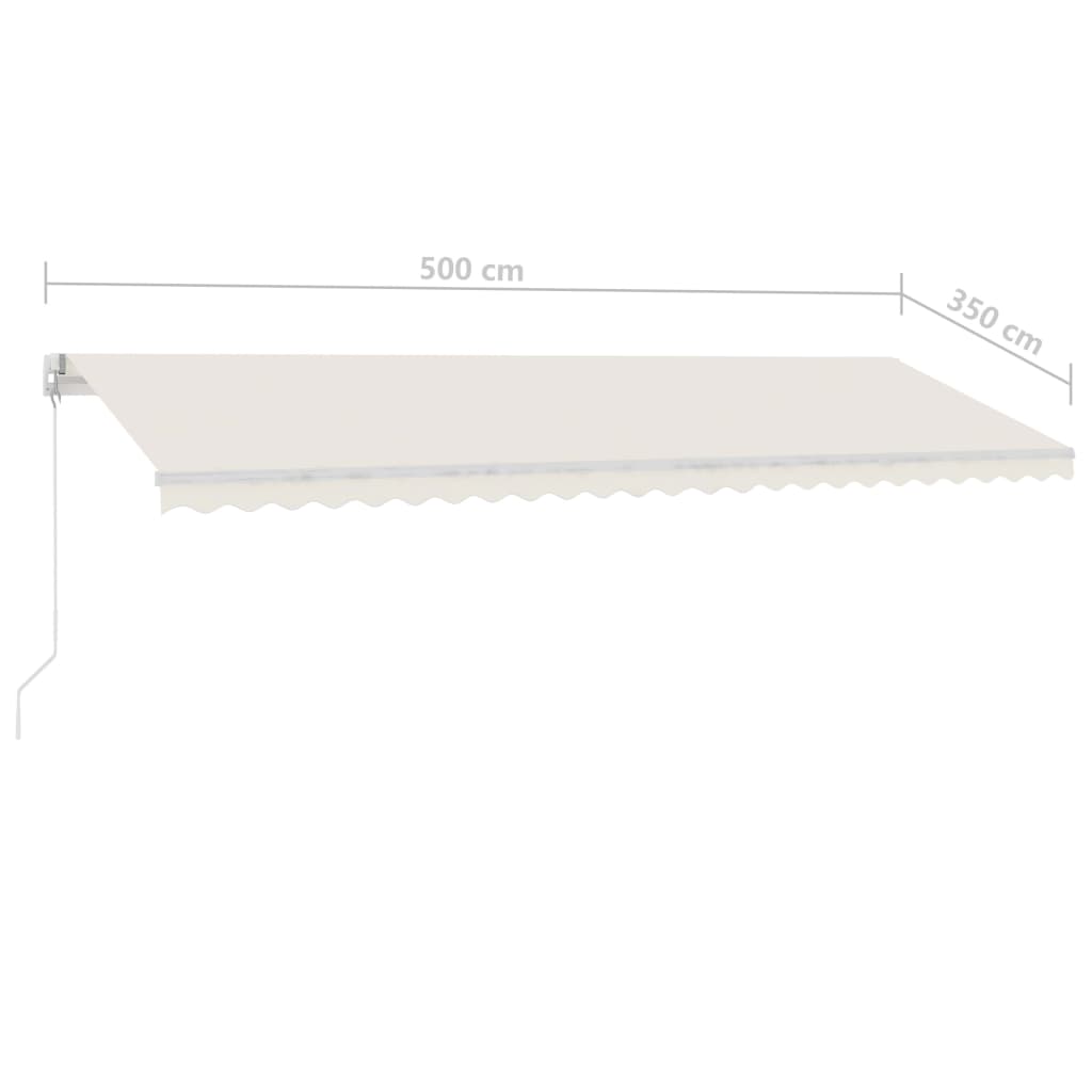 Freestanding Manual Retractable Awning 500x350 cm Cream- Window & Door Awnings - HomeShopIreland - Home Shop Ireland - Window & Door Awnings - Freestanding Manual Retractable Awning 500x350 cm Cream