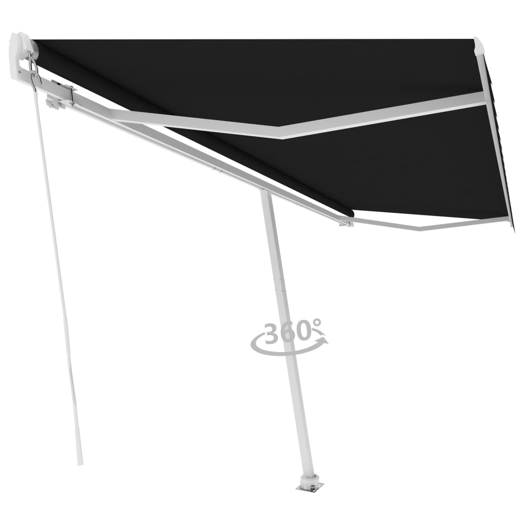 Freestanding Manual Retractable Awning 500x350 cm Anthracite- Window & Door Awnings - HomeShopIreland - Home Shop Ireland - Window & Door Awnings - Freestanding Manual Retractable Awning 500x350 cm Anthracite