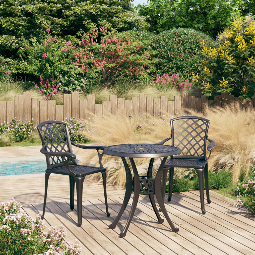 3 Piece Bistro Set Cast Aluminium Black- Outdoor Furniture Sets - HomeShopIreland - Home Shop Ireland - Outdoor Furniture Sets - 3 Piece Bistro Set Cast Aluminium Black