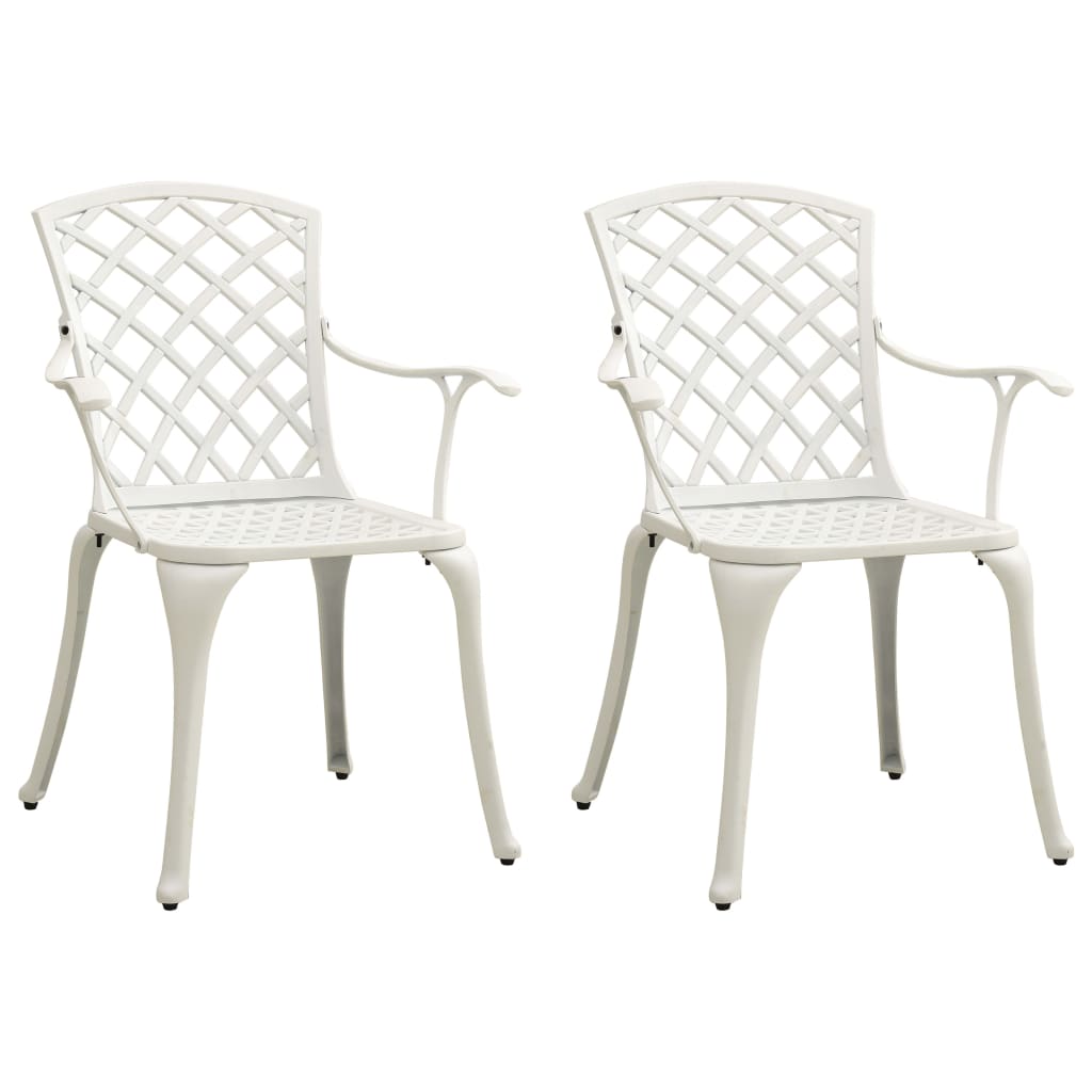 3 Piece Bistro Set Cast Aluminium White- Outdoor Furniture Sets - HomeShopIreland - Home Shop Ireland - Outdoor Furniture Sets - 3 Piece Bistro Set Cast Aluminium White