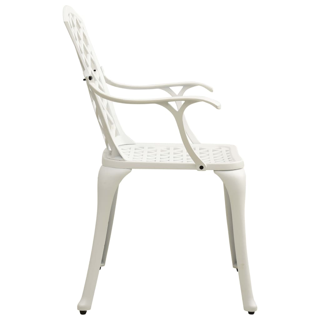 3 Piece Bistro Set Cast Aluminium White- Outdoor Furniture Sets - HomeShopIreland - Home Shop Ireland - Outdoor Furniture Sets - 3 Piece Bistro Set Cast Aluminium White