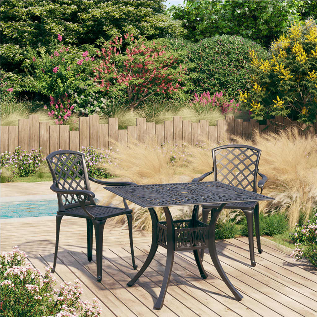 3 Piece Bistro Set Cast Aluminium Black- Outdoor Furniture Sets - HomeShopIreland - Home Shop Ireland - Outdoor Furniture Sets - 3 Piece Bistro Set Cast Aluminium Black