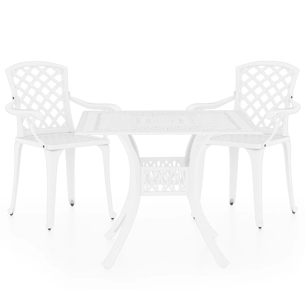 3 Piece Bistro Set Cast Aluminium White- Outdoor Furniture Sets - HomeShopIreland - Home Shop Ireland - Outdoor Furniture Sets - 3 Piece Bistro Set Cast Aluminium White