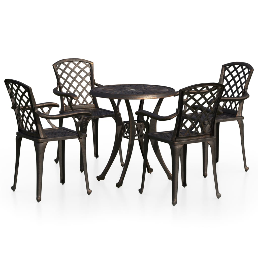 5 Piece Bistro Set Cast Aluminium Bronze- Outdoor Furniture Sets - HomeShopIreland - Home Shop Ireland - Outdoor Furniture Sets - 5 Piece Bistro Set Cast Aluminium Bronze