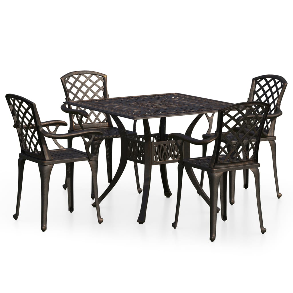 5 Piece Bistro Set Cast Aluminium Bronze- Outdoor Furniture Sets - HomeShopIreland - Home Shop Ireland - Outdoor Furniture Sets - 5 Piece Bistro Set Cast Aluminium Bronze