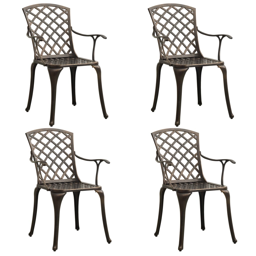 5 Piece Bistro Set Cast Aluminium Bronze- Outdoor Furniture Sets - HomeShopIreland - Home Shop Ireland - Outdoor Furniture Sets - 5 Piece Bistro Set Cast Aluminium Bronze