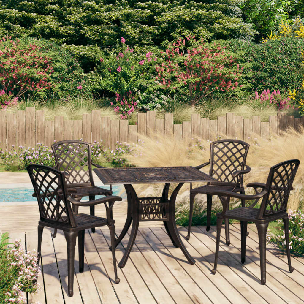 5 Piece Bistro Set Cast Aluminium Bronze- Outdoor Furniture Sets - HomeShopIreland - Home Shop Ireland - Outdoor Furniture Sets - 5 Piece Bistro Set Cast Aluminium Bronze