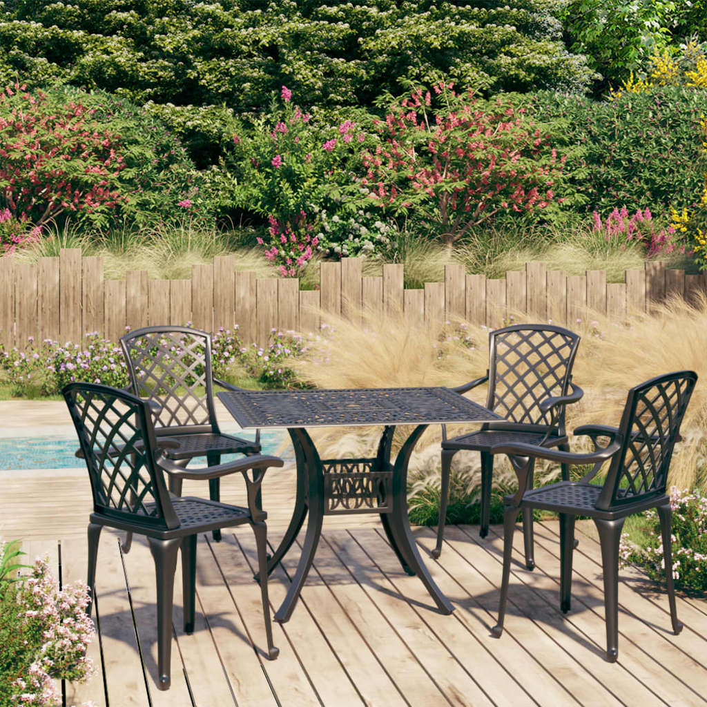 5 Piece Bistro Set Cast Aluminium Black- Outdoor Furniture Sets - HomeShopIreland - Home Shop Ireland - Outdoor Furniture Sets - 5 Piece Bistro Set Cast Aluminium Black