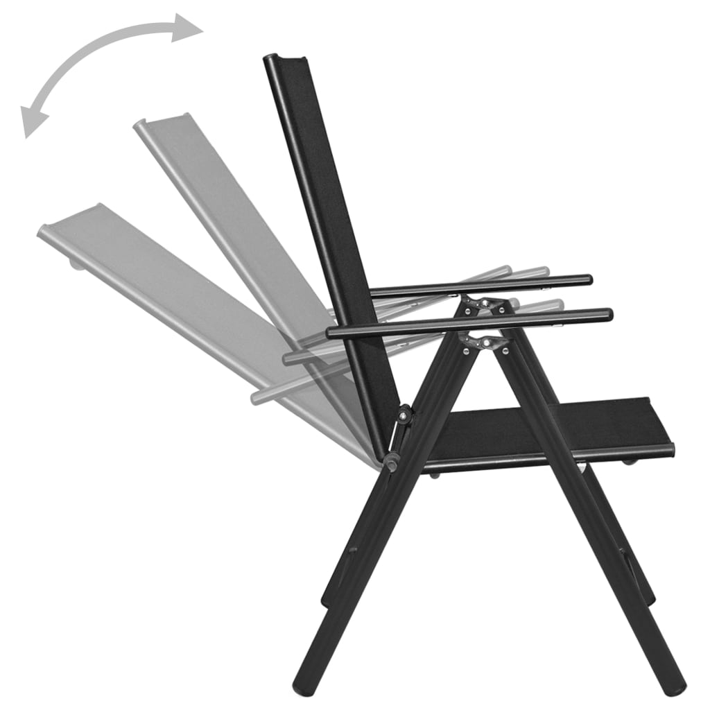 3 Piece Bistro Set Aluminium and Textilene Black- Outdoor Furniture Sets - HomeShopIreland - Home Shop Ireland - Outdoor Furniture Sets - 3 Piece Bistro Set Aluminium and Textilene Black